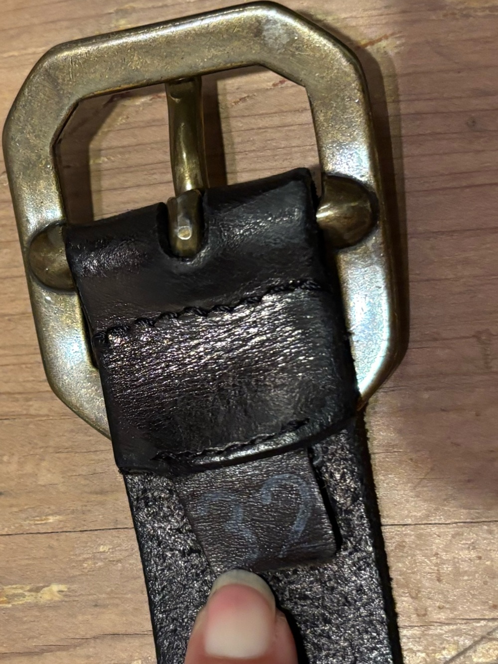 Lucky Brand Black Leather Belt Size 32 - Picture 5 of 8